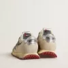 Marathon voor heren met beige nylon bovenwerk en grijze ster