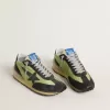 Marathon voor heren met groene nylon bovenkant en zwarte ster