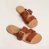 Margaret platte sandalen van met hars gecoat leer