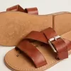 Margaret platte sandalen van met hars gecoat leer