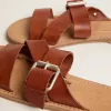Margaret platte sandalen van met hars gecoat leer