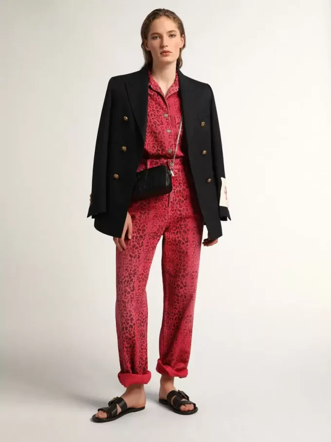 Margaret platte sandalen voor dames in zwart met hars gecoat leer