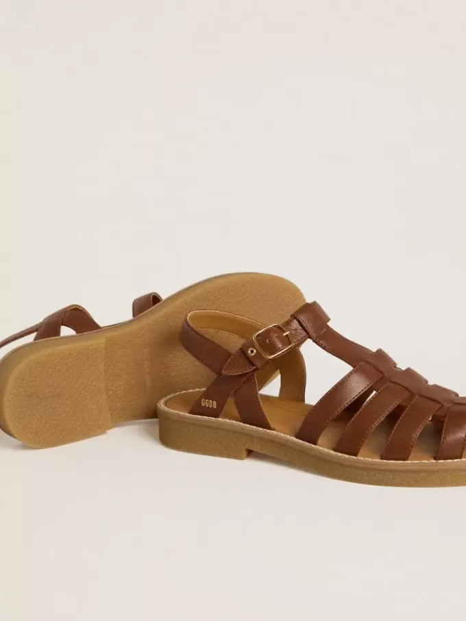 Maxime Junior sandalen in bruin leer
