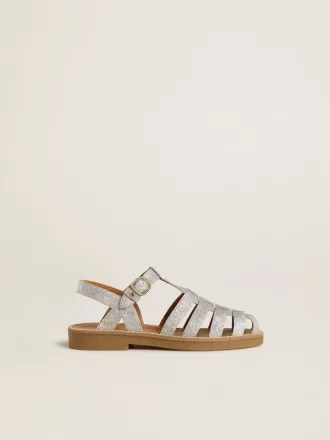 Maxime Junior sandalen in zilver met microglitter