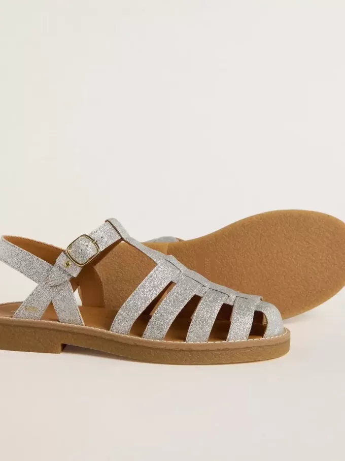 Maxime Junior sandalen in zilver met microglitter
