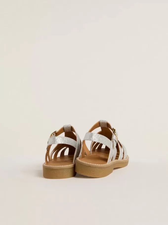 Maxime Junior sandalen in zilver met microglitter