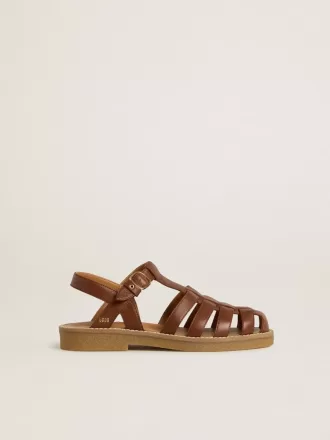 Maxime Young sandalen in bruin leer