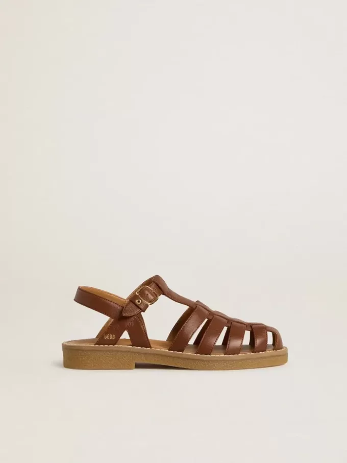 Maxime Young sandalen in bruin leer