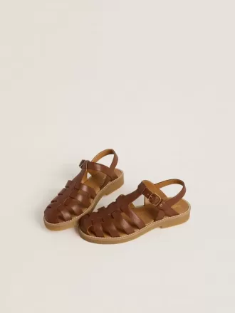 Maxime Young sandalen in bruin leer