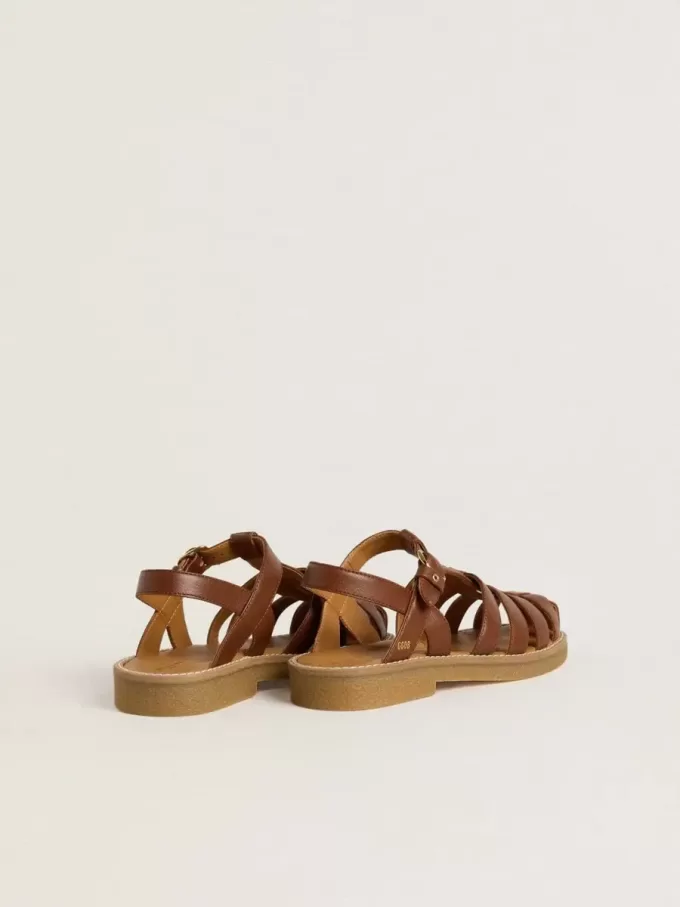 Maxime Young sandalen in bruin leer