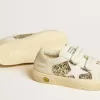 May School Young in glitter met leren ster en suède hielstuk
