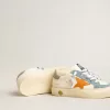 May Teen in nappa met oranje leren ster en blauwe suède inzetstukken