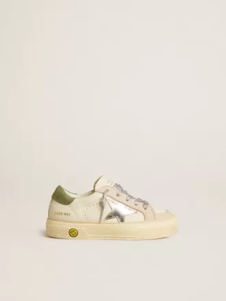 May Teen in nappa met zilveren ster en olijfgroene hielband
