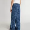 Medium wash wijde jeans voor meisjes met print