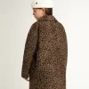 Meisjesjas met enkele knoopsluiting van wol met jacquard dierenprint