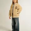 Meisjesjeans met wijde pijpen in blauw denim