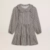Meisjesjurk met geometrische print en afneembare kraag