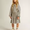 Meisjesjurk met geometrische print en afneembare kraag