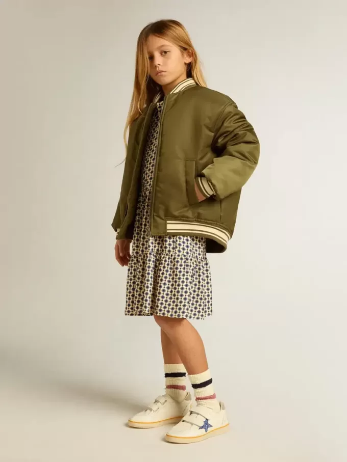 Meisjesjurk met geometrische print en afneembare kraag