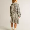 Meisjesjurk met geometrische print en afneembare kraag