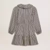 Meisjesjurk met geometrische print en afneembare kraag