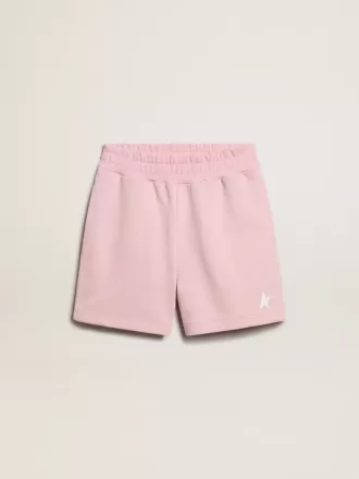 Meisjesshort in roze met witte ster