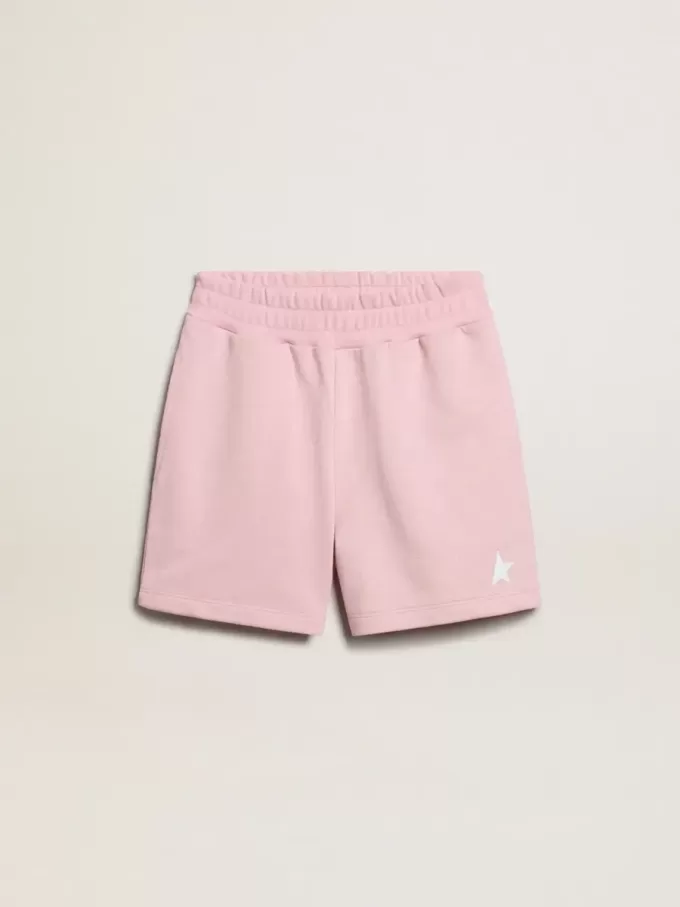 Meisjesshort in roze met witte ster