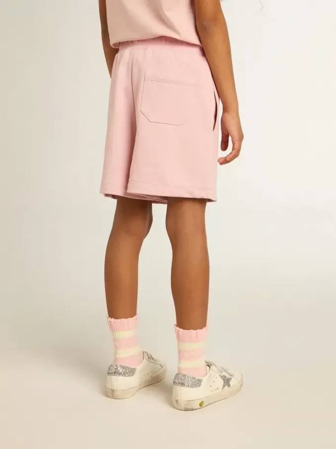 Meisjesshort in roze met witte ster