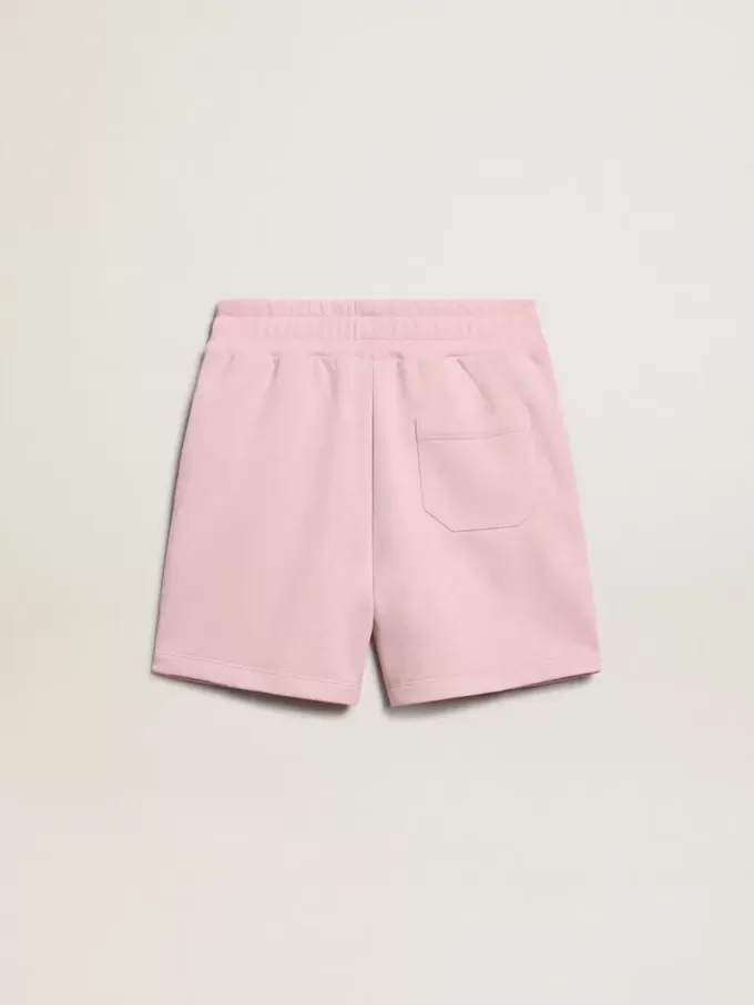 Meisjesshort in roze met witte ster