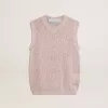 Mesh-gebreide top met pailletten en contrasterende details
