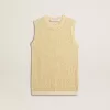 Mesh-gebreide top met pailletten en contrasterende details