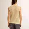 Mesh-gebreide top met pailletten en contrasterende details