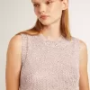 Mesh-gebreide top met pailletten en contrasterende details
