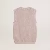 Mesh-gebreide top met pailletten en contrasterende details