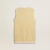 Mesh-gebreide top met pailletten en contrasterende details