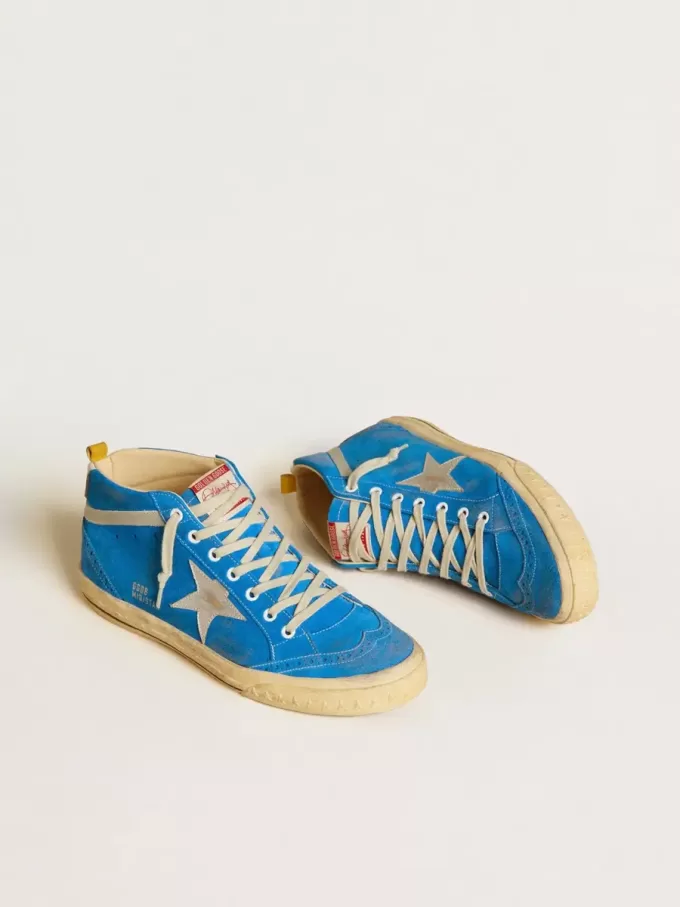 Mid Star herenschoen van suède met metallic leren ster en leren hielstuk