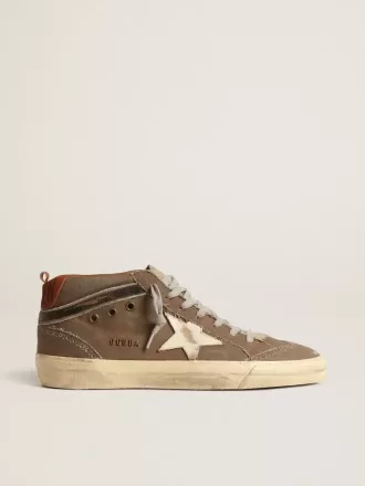 Mid Star in groen canvas met leren ster en zwarte flash