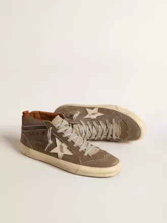 Mid Star in groen canvas met leren ster en zwarte flash