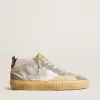 Mid Star LAB in zilverkleurig metallic leer en mesh met geperforeerde ster