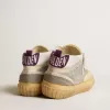 Mid Star LAB in zilverkleurig metallic leer en mesh met geperforeerde ster