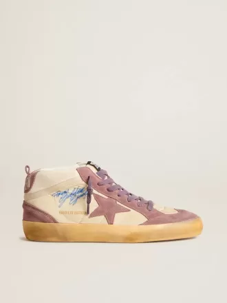 Mid Star LAB voor dames van nylon en nappa met mauve suède ster