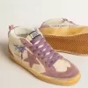 Mid Star LAB voor dames van nylon en nappa met mauve suède ster