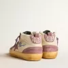 Mid Star LAB voor dames van nylon en nappa met mauve suède ster