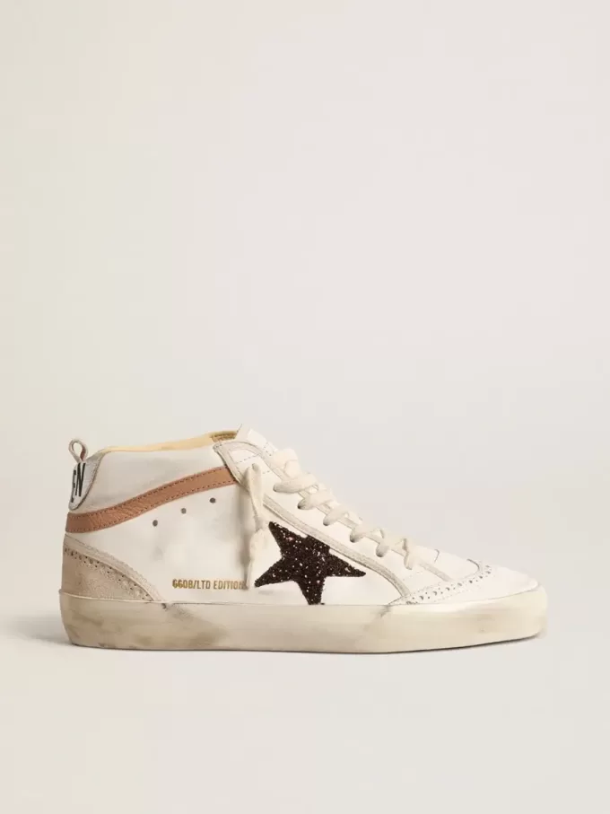 Mid Star LTD in nappa met glitterster en nude leren flash