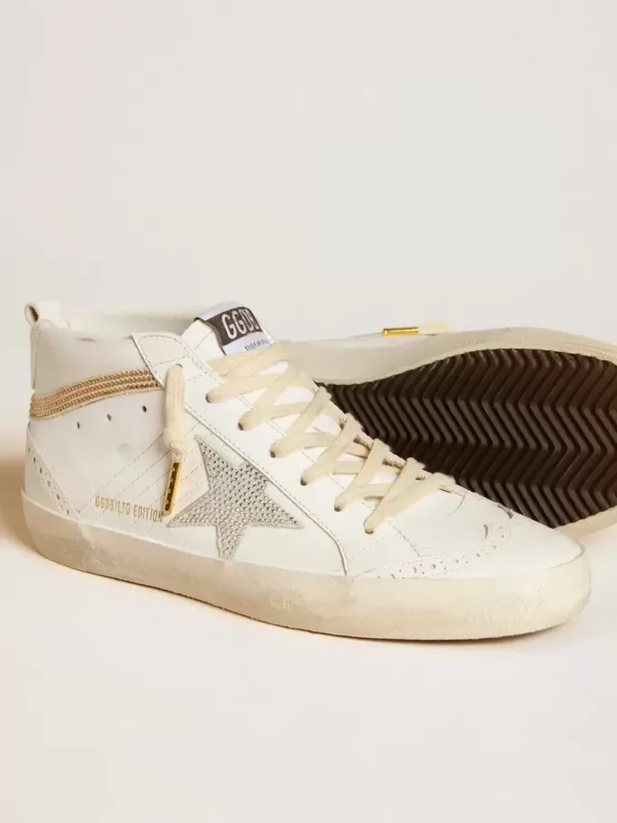 Mid Star LTD met ster en hiellipje van suède met Swarovski-kristallen
