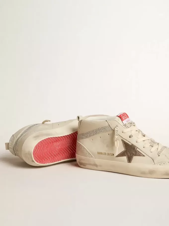 Mid Star LTD voor dames met bronzen leren ster en Swarovski-kristallen flash