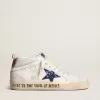Mid Star met blauwe glitterster en roze suède hielstuk