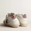 Mid Star met blauwe glitterster en roze suède hielstuk
