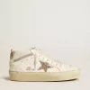 Mid Star met glitterster en metallic zilveren leren flash