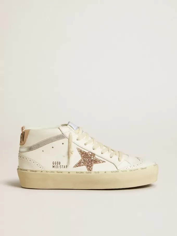 Mid Star met glitterster en metallic zilveren leren flash